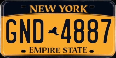 NY license plate GND4887