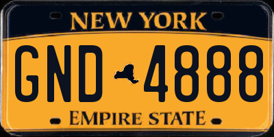 NY license plate GND4888