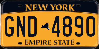 NY license plate GND4890