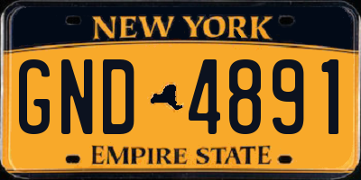 NY license plate GND4891