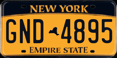 NY license plate GND4895
