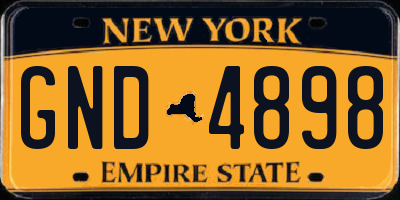 NY license plate GND4898