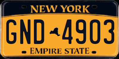 NY license plate GND4903