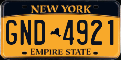 NY license plate GND4921