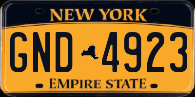 NY license plate GND4923