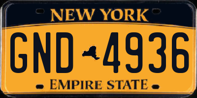 NY license plate GND4936