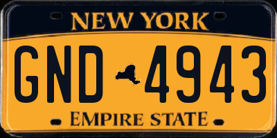 NY license plate GND4943