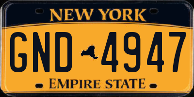 NY license plate GND4947