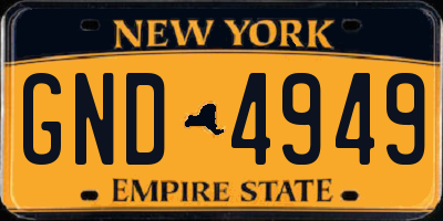 NY license plate GND4949