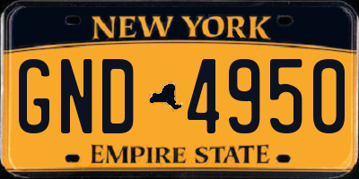 NY license plate GND4950