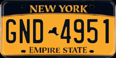 NY license plate GND4951