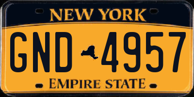 NY license plate GND4957