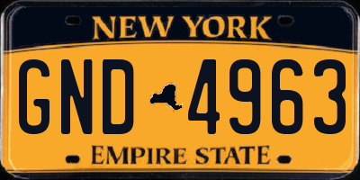 NY license plate GND4963