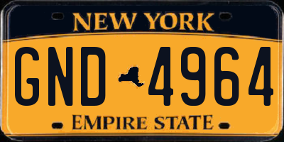 NY license plate GND4964