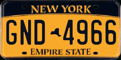 NY license plate GND4966