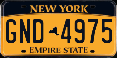 NY license plate GND4975
