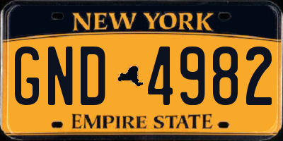 NY license plate GND4982