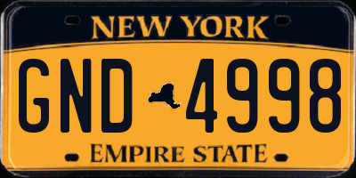 NY license plate GND4998