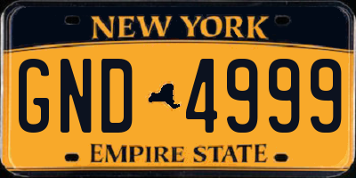 NY license plate GND4999