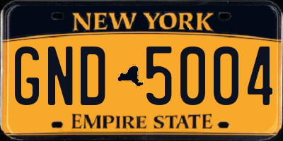 NY license plate GND5004
