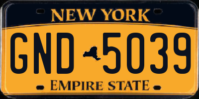 NY license plate GND5039
