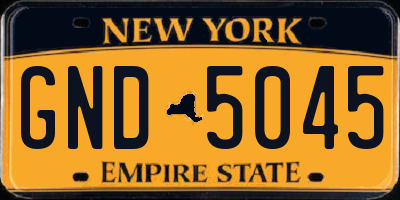NY license plate GND5045