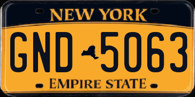 NY license plate GND5063