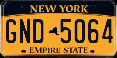 NY license plate GND5064