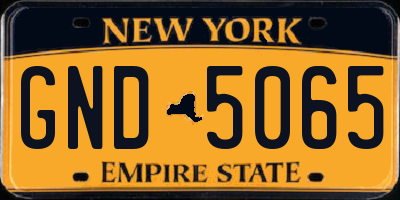NY license plate GND5065