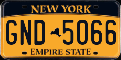 NY license plate GND5066