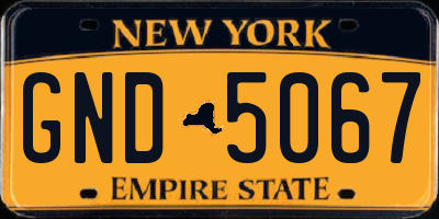 NY license plate GND5067