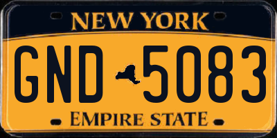 NY license plate GND5083