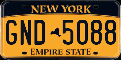 NY license plate GND5088