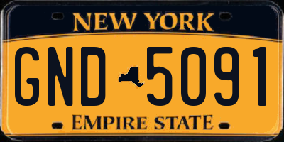 NY license plate GND5091