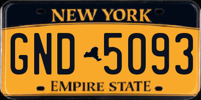 NY license plate GND5093