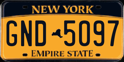 NY license plate GND5097