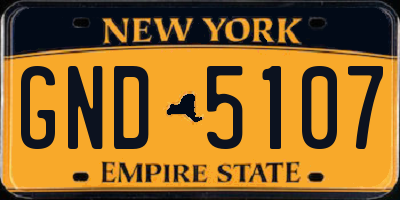 NY license plate GND5107