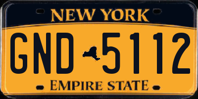 NY license plate GND5112