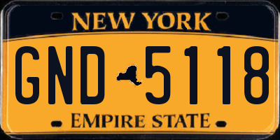 NY license plate GND5118