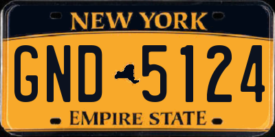 NY license plate GND5124