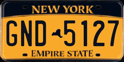 NY license plate GND5127