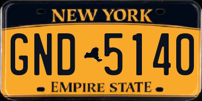 NY license plate GND5140