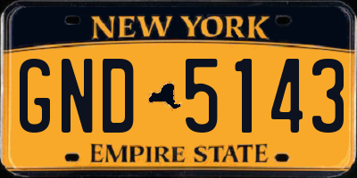 NY license plate GND5143