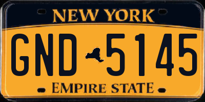 NY license plate GND5145
