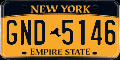NY license plate GND5146
