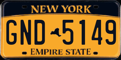 NY license plate GND5149