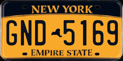 NY license plate GND5169