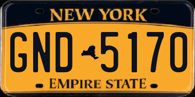 NY license plate GND5170