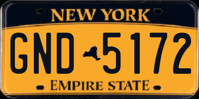 NY license plate GND5172