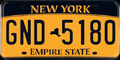 NY license plate GND5180